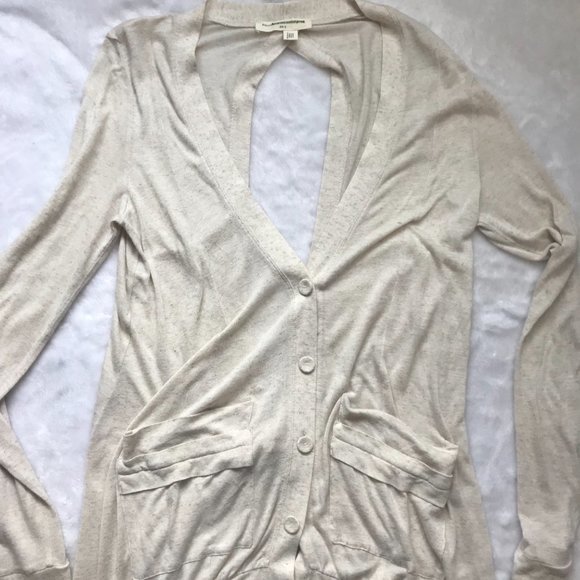 Pilcro and The Letterpress Rayon, Linen Open Back Button Front‎ Cardigan Small - Picture 10 of 11